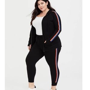 Torrid Rainbow Stripe Jacket and Joggers